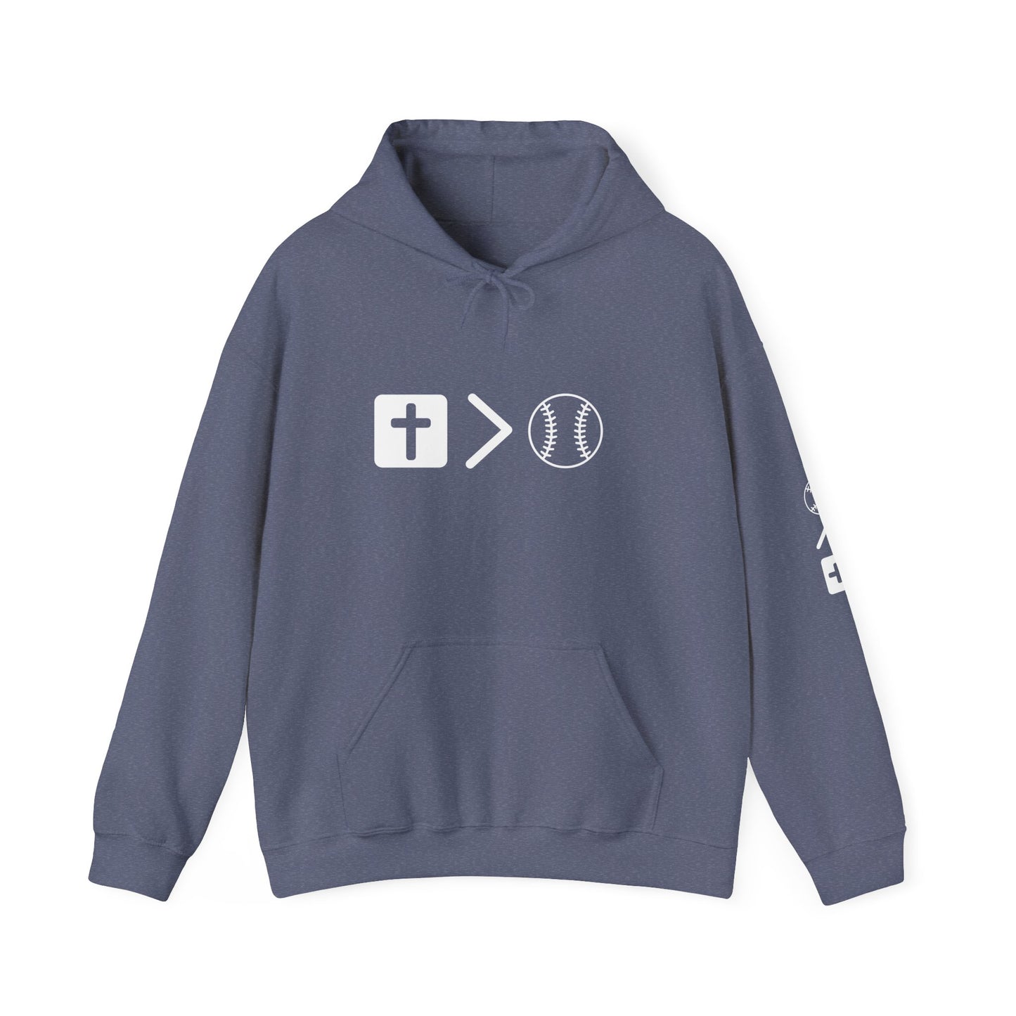 Jesus is bigger than baseball Unisex Heavy Blend™ Hooded Sweatshirt