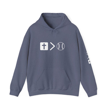 Jesus is bigger than baseball Unisex Heavy Blend™ Hooded Sweatshirt