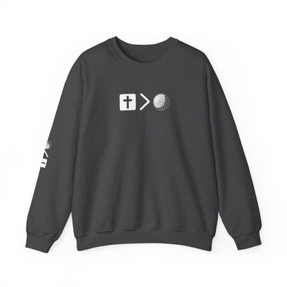 Jesus is bigger than golf Unisex Heavy Blend™ Crewneck Sweatshirt