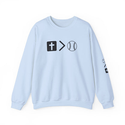 Jesus is bigger than softball Unisex Heavy Blend™ Crewneck Sweatshirt