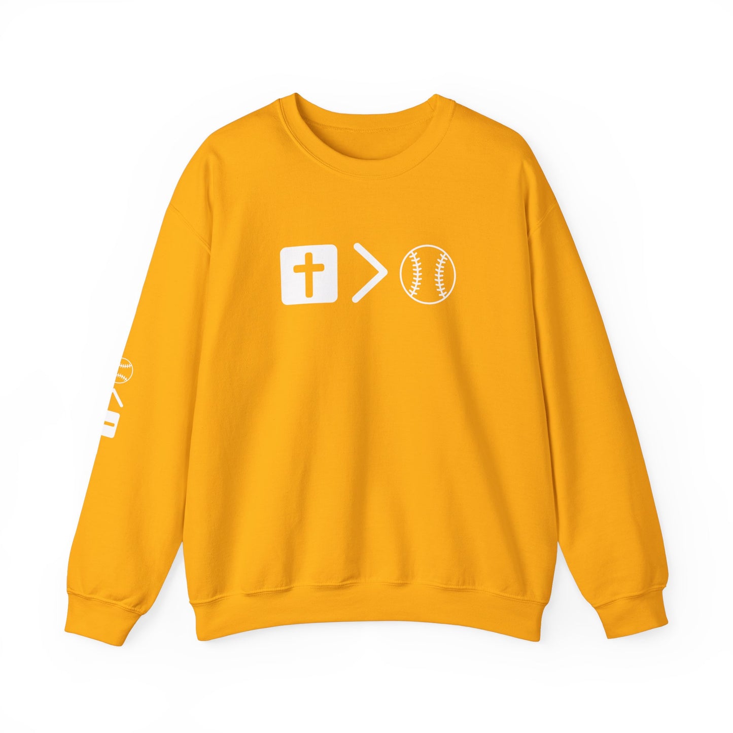 Jesus is bigger than softballl Unisex Heavy Blend™ Crewneck Sweatshirt