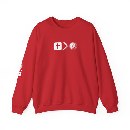 Jesus is bigger than golf Unisex Heavy Blend™ Crewneck Sweatshirt