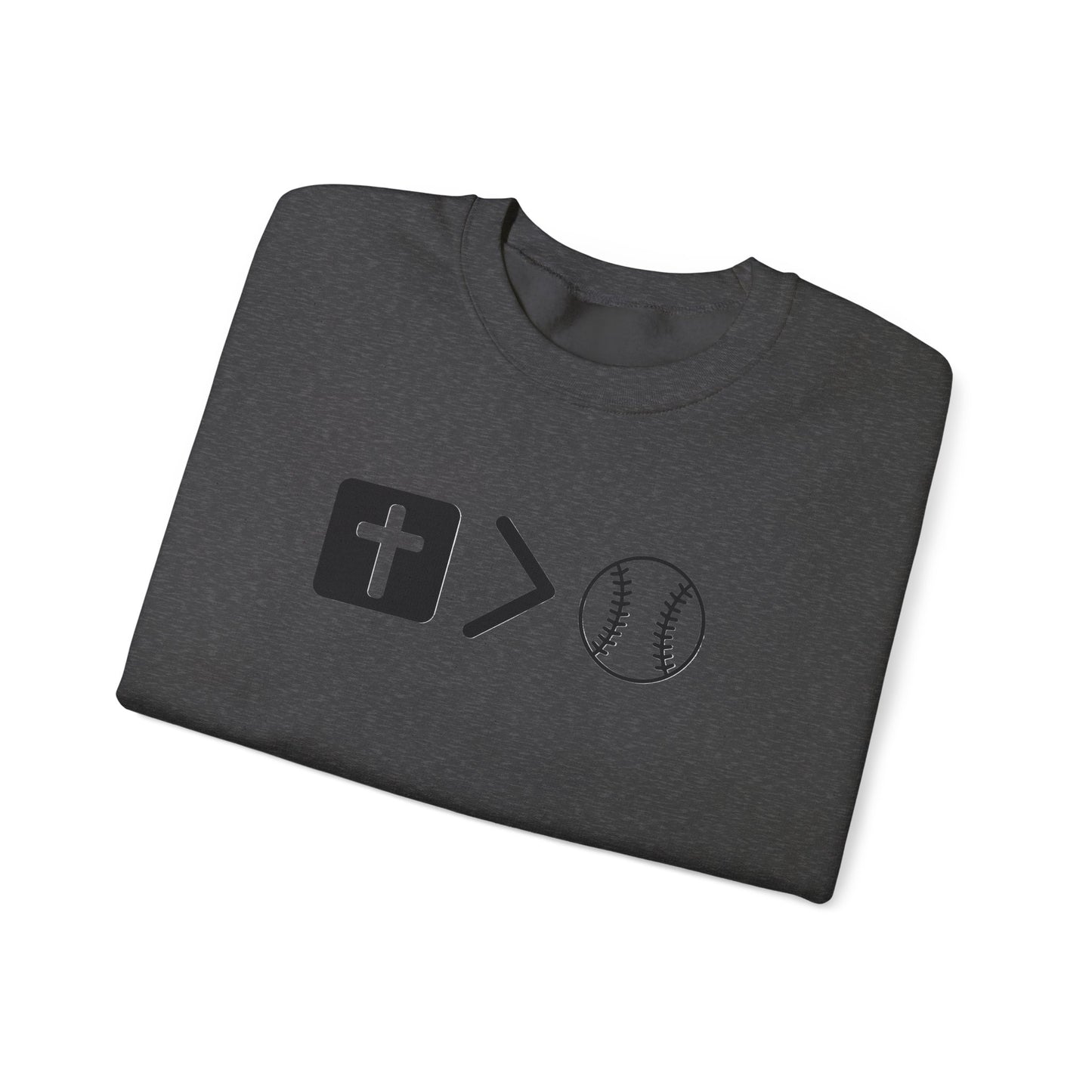 Jesus is bigger than softball Unisex Heavy Blend™ Crewneck Sweatshirt