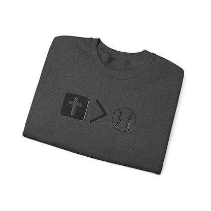 Jesus is bigger than softball Unisex Heavy Blend™ Crewneck Sweatshirt