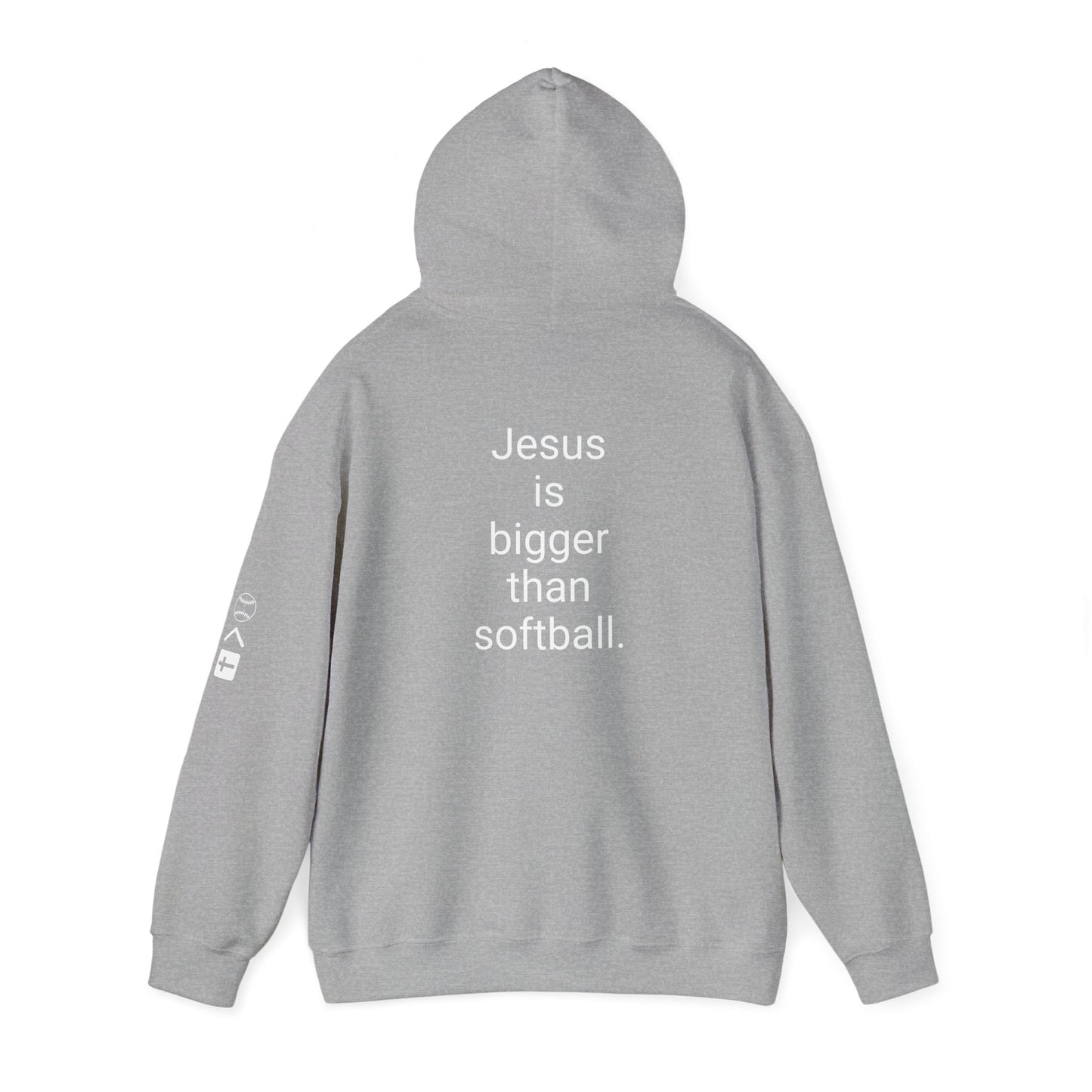 Jesus is bigger than softball Unisex Heavy Blend™ Hooded Sweatshirt