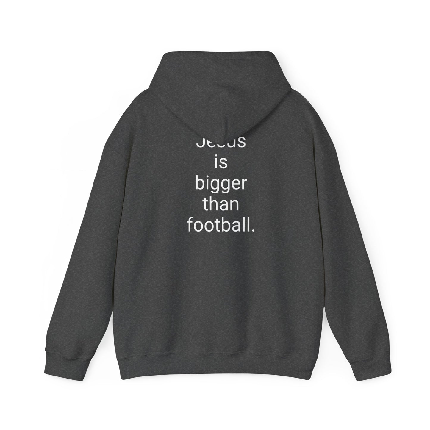Jesus is bigger than football Unisex Heavy Blend™ Hooded Sweatshirt