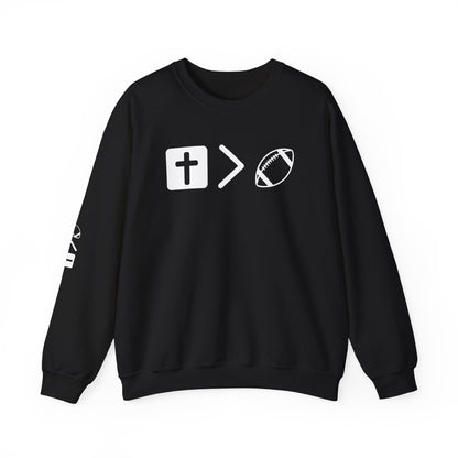 Jesus is bigger than football Unisex Heavy Blend™ Crewneck Sweatshirt