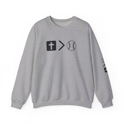 Jesus is bigger than softball Unisex Heavy Blend™ Crewneck Sweatshirt