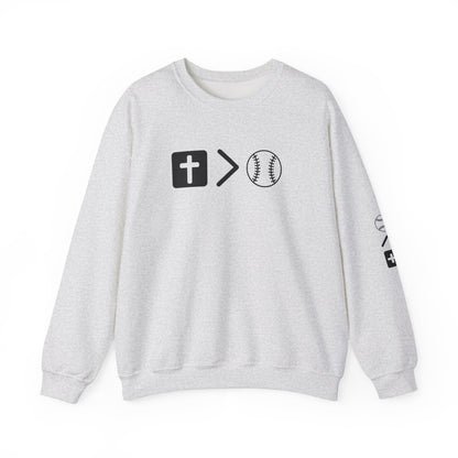 Jesus is bigger than softball Unisex Heavy Blend™ Crewneck Sweatshirt