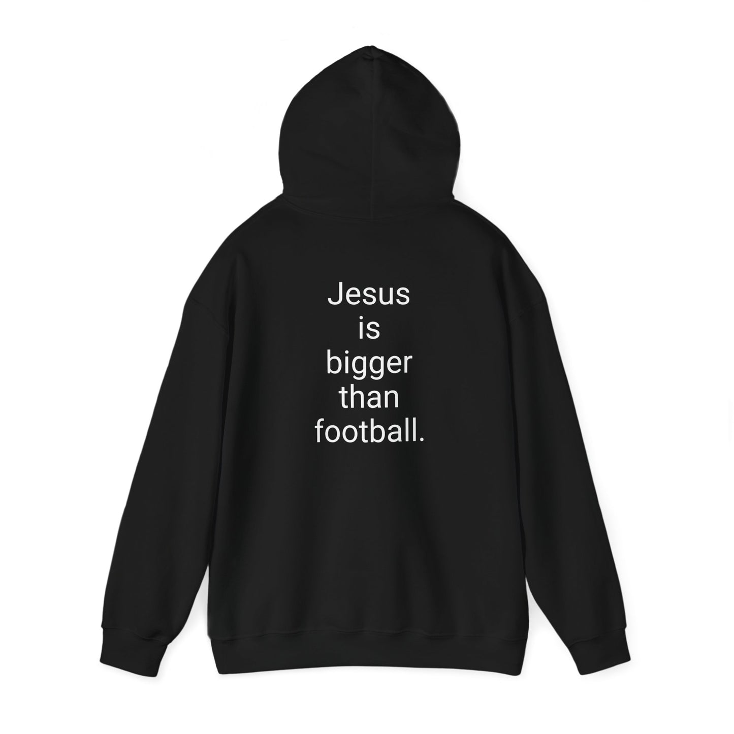 Jesus is bigger than football Unisex Heavy Blend™ Hooded Sweatshirt