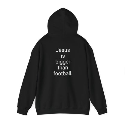 Jesus is bigger than football Unisex Heavy Blend™ Hooded Sweatshirt
