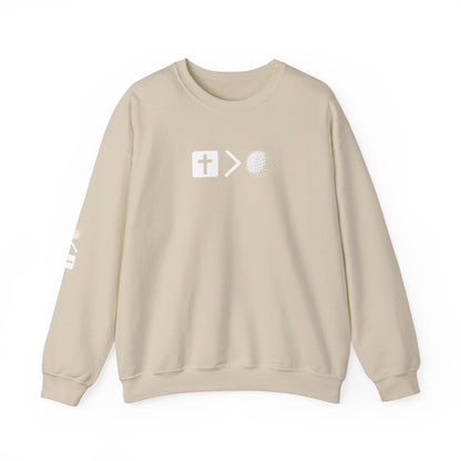 Jesus is bigger than golf Unisex Heavy Blend™ Crewneck Sweatshirt