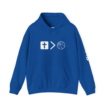 Jesus is bigger than basketball Unisex Heavy Blend™ Hooded Sweatshirt