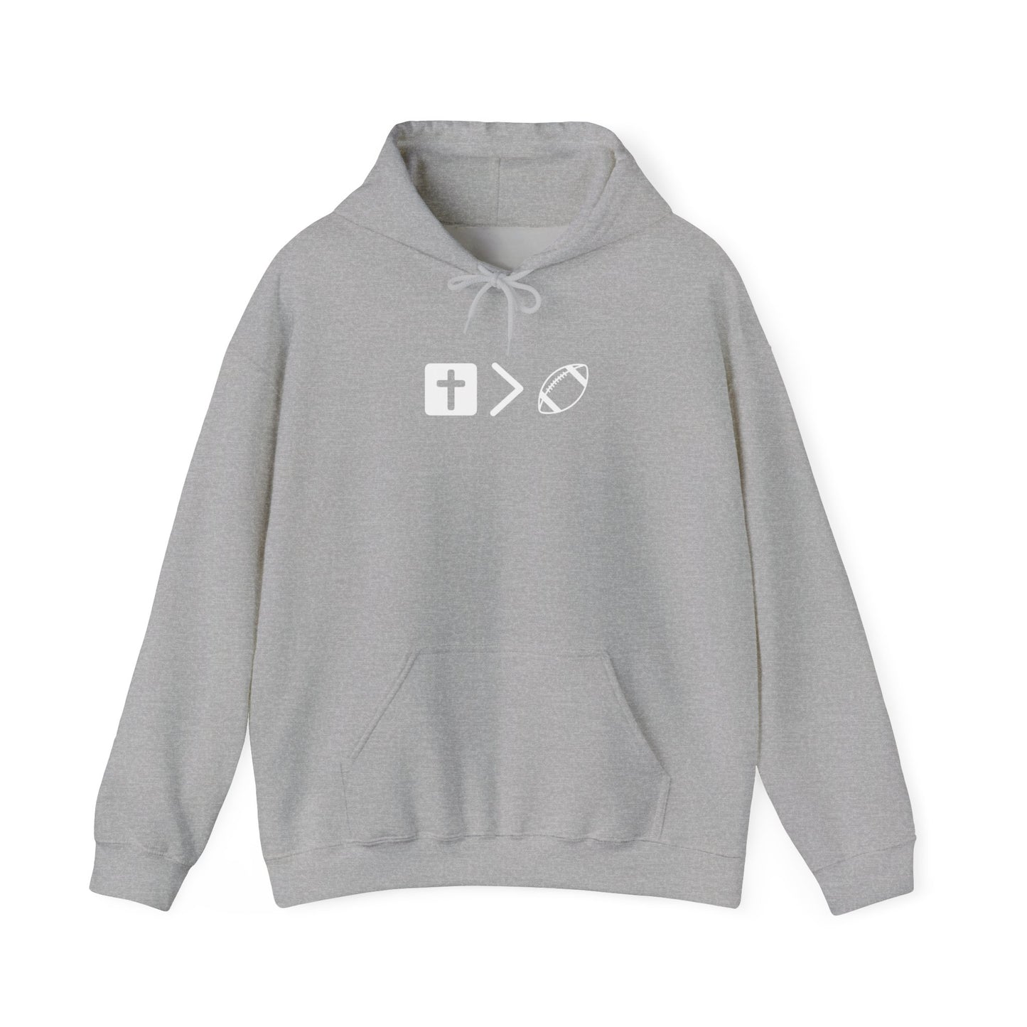Jesus is bigger than football Unisex Heavy Blend™ Hooded Sweatshirt