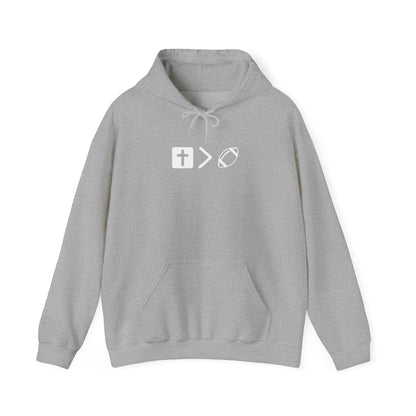 Jesus is bigger than football Unisex Heavy Blend™ Hooded Sweatshirt