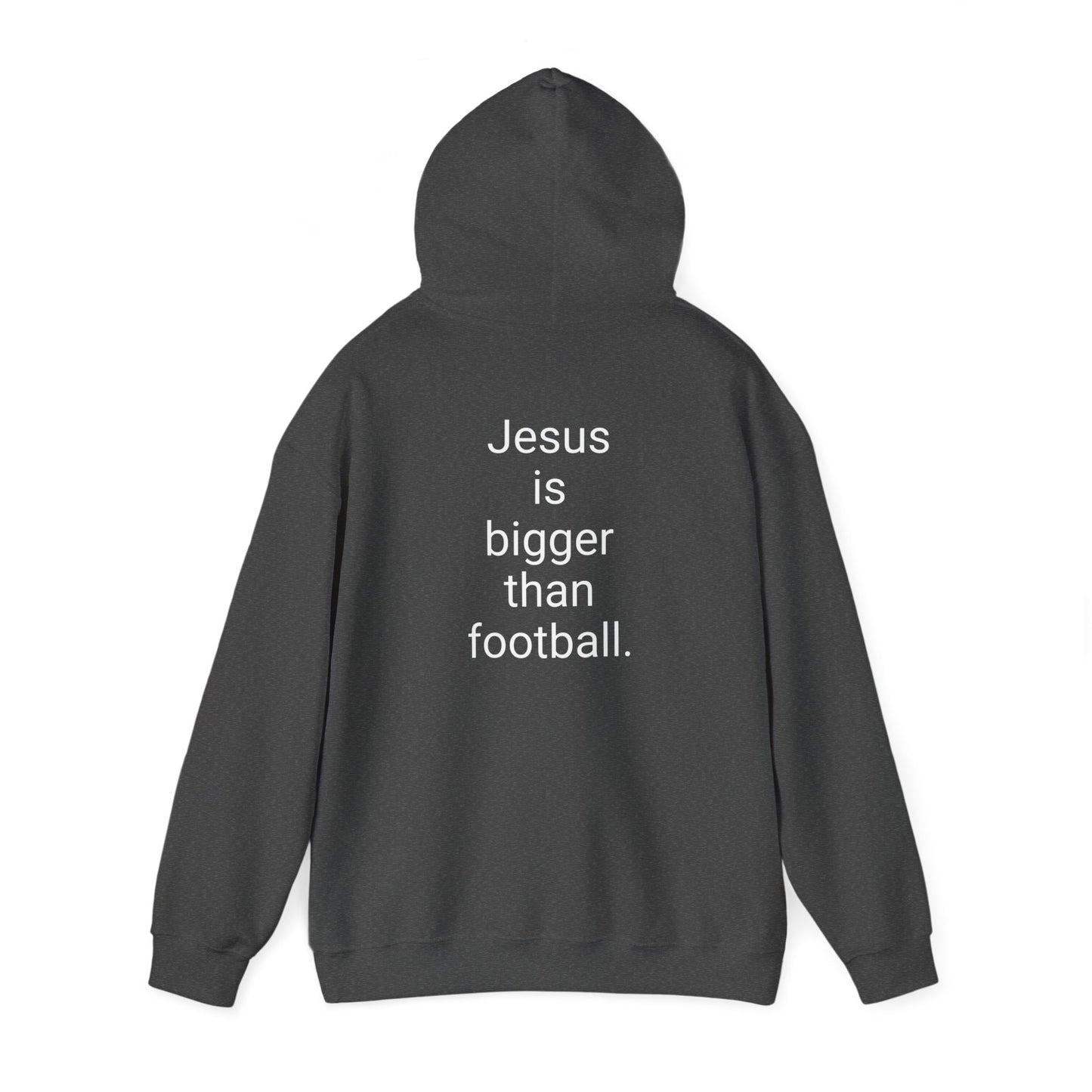 Jesus is bigger than football Unisex Heavy Blend™ Hooded Sweatshirt