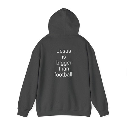 Jesus is bigger than football Unisex Heavy Blend™ Hooded Sweatshirt