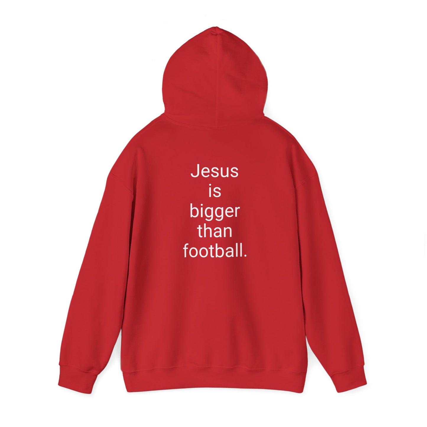 Jesus is bigger than football Unisex Heavy Blend™ Hooded Sweatshirt