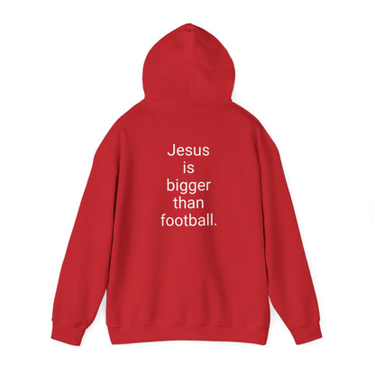 Jesus is bigger than football Unisex Heavy Blend™ Hooded Sweatshirt