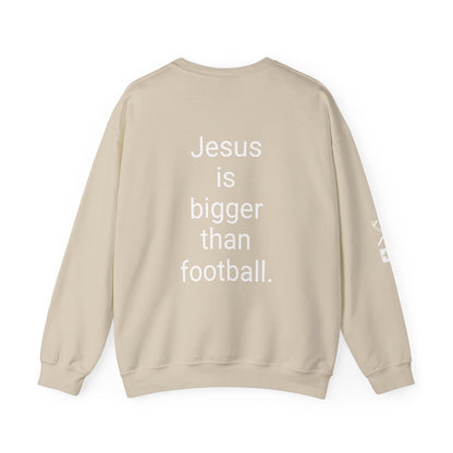 Jesus is bigger than football Unisex Heavy Blend™ Crewneck Sweatshirt