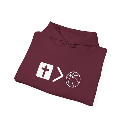 Jesus is bigger than basketball Unisex Heavy Blend™ Hooded Sweatshirt