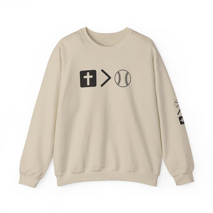 Jesus is bigger than softball Unisex Heavy Blend™ Crewneck Sweatshirt
