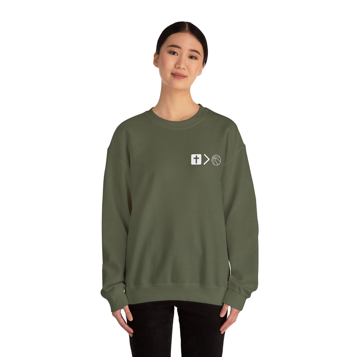 Jesus is bigger than Basketball Unisex Heavy Blend™ Crewneck Sweatshirt