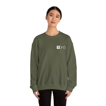 Jesus is bigger than Basketball Unisex Heavy Blend™ Crewneck Sweatshirt