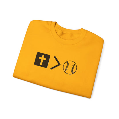 Jesus is bigger than softball Unisex Heavy Blend™ Crewneck Sweatshirt