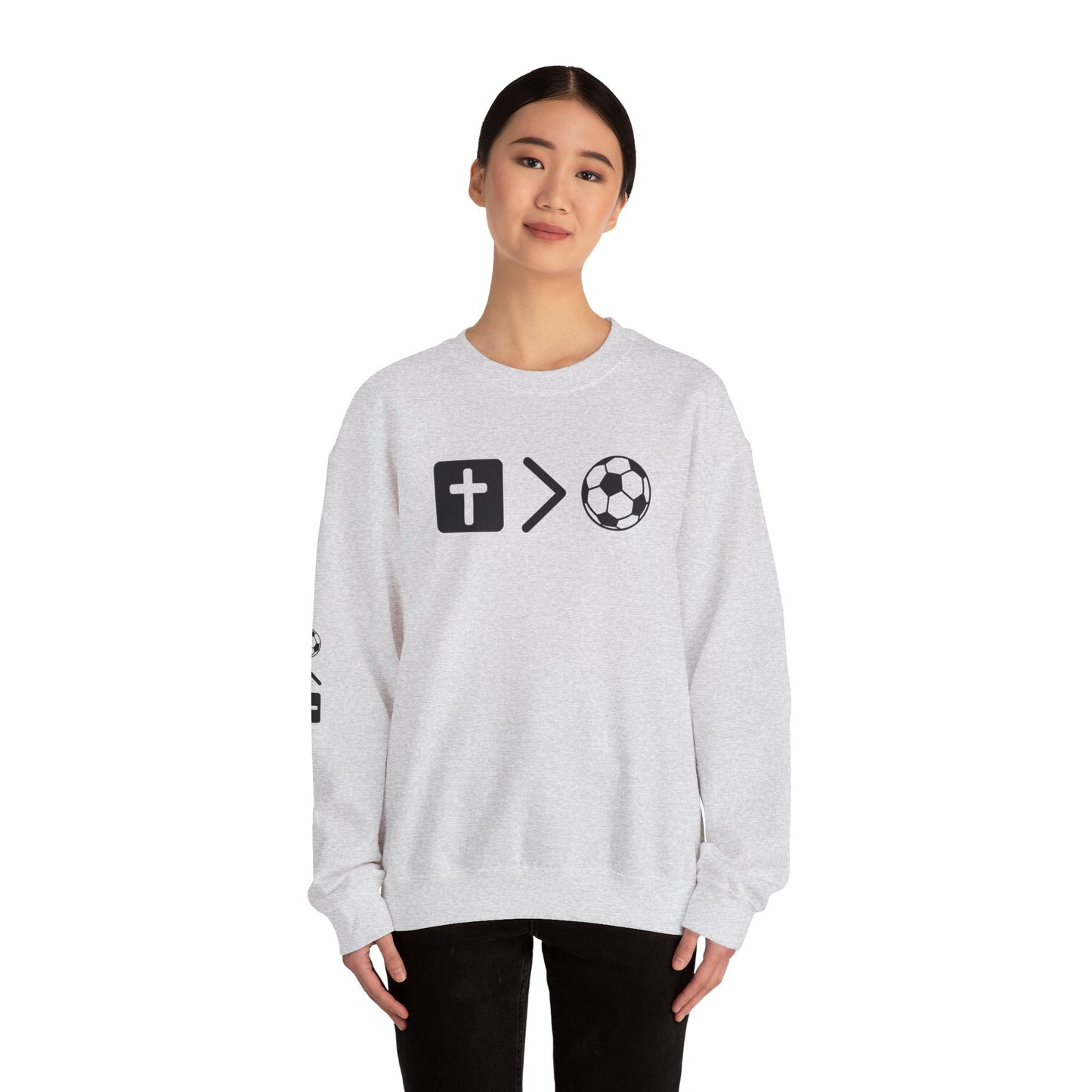 Jesus is bigger than soccer Unisex Heavy Blend™ Crewneck Sweatshirt