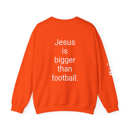 Jesus is bigger than football Unisex Heavy Blend™ Crewneck Sweatshirt