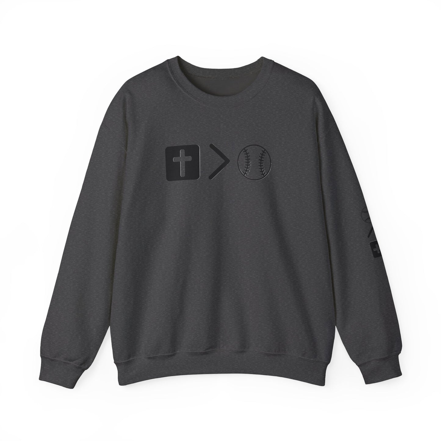 Jesus is bigger than softball Unisex Heavy Blend™ Crewneck Sweatshirt
