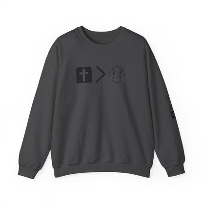 Jesus is bigger than softball Unisex Heavy Blend™ Crewneck Sweatshirt