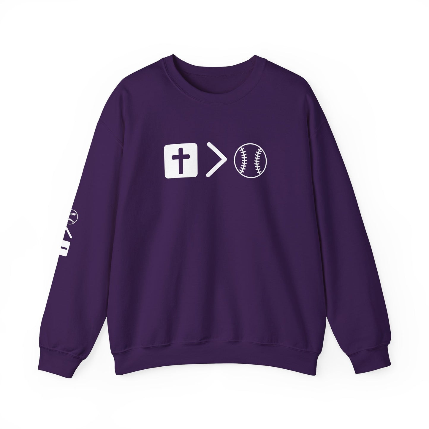 Jesus is bigger than softballl Unisex Heavy Blend™ Crewneck Sweatshirt