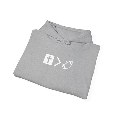 Jesus is bigger than football Unisex Heavy Blend™ Hooded Sweatshirt