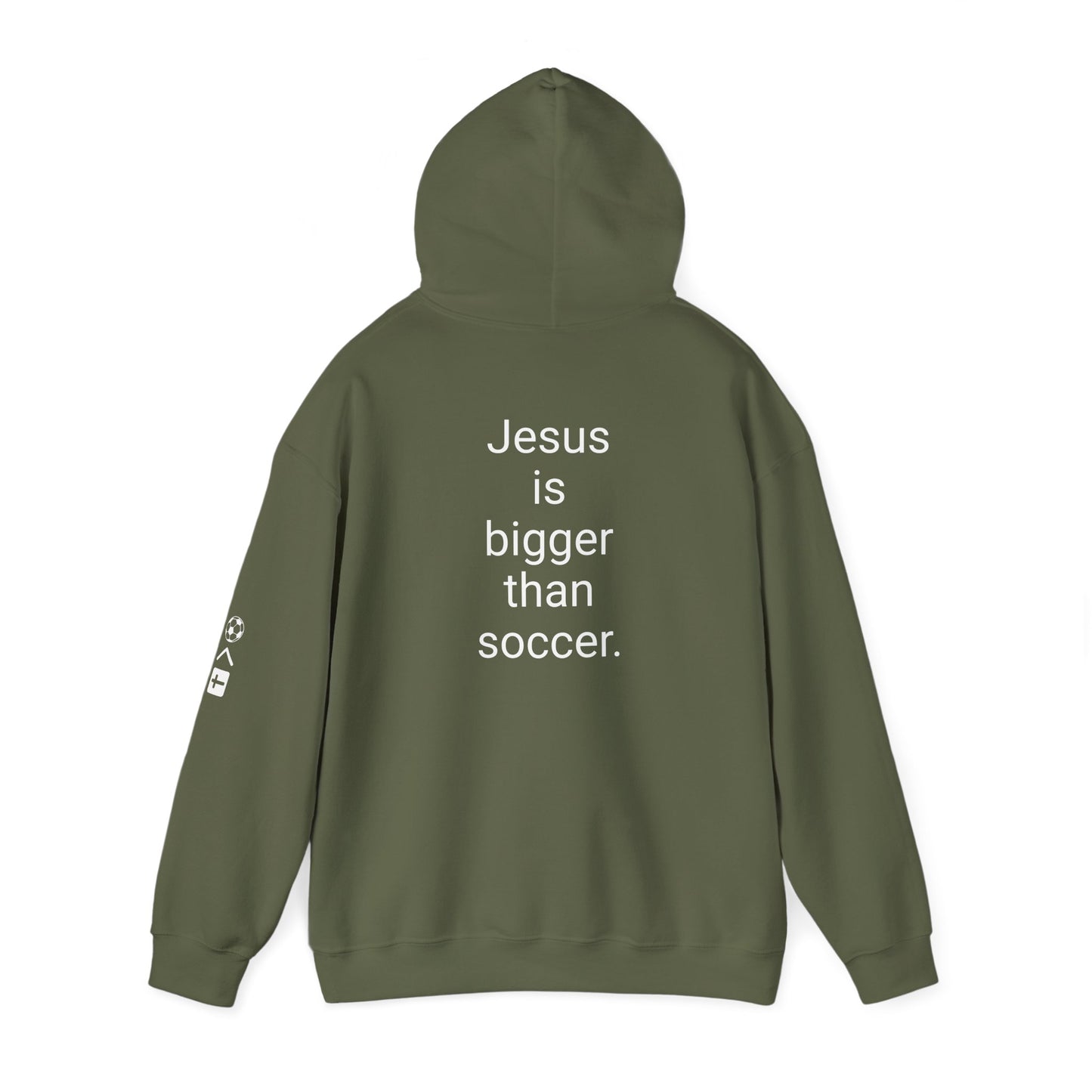 Jesus is bigger than soccer Unisex Heavy Blend™ Hooded Sweatshirt