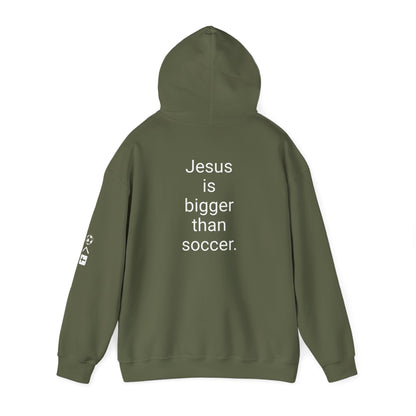 Jesus is bigger than soccer Unisex Heavy Blend™ Hooded Sweatshirt