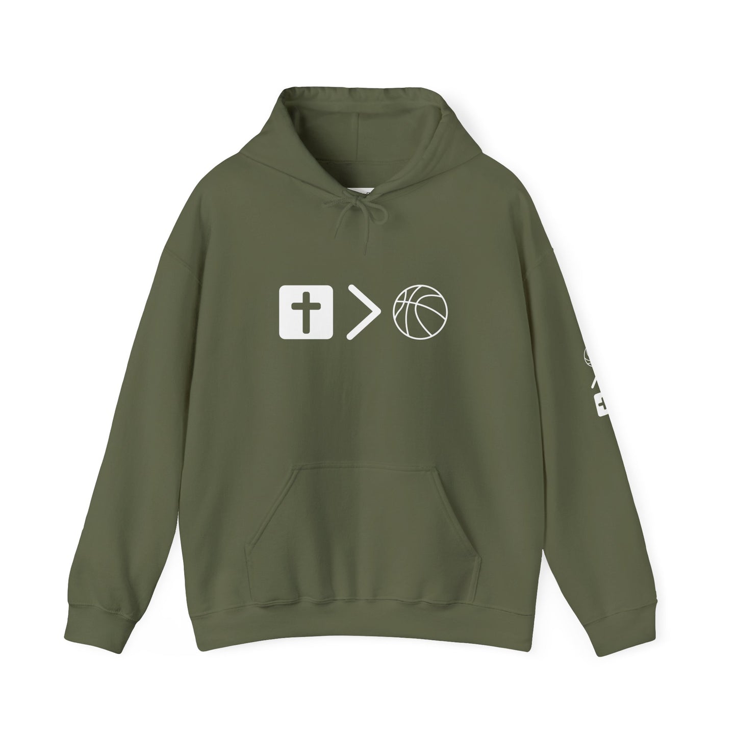 Jesus is bigger than basketball Unisex Heavy Blend™ Hooded Sweatshirt