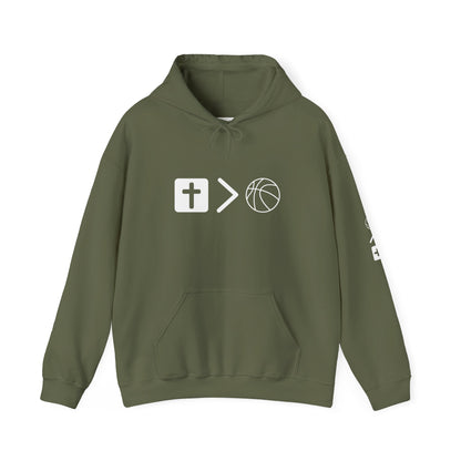Jesus is bigger than basketball Unisex Heavy Blend™ Hooded Sweatshirt