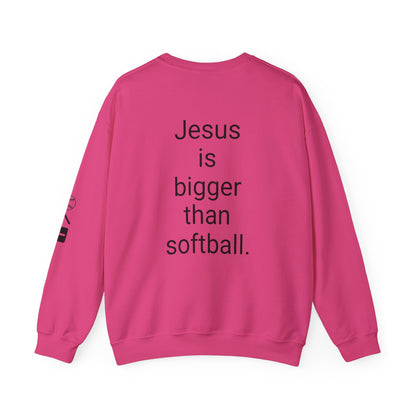 Jesus is bigger than softball Unisex Heavy Blend™ Crewneck Sweatshirt