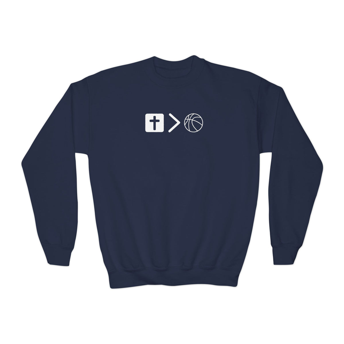 Jesus is bigger than basketball Youth Crewneck Sweatshirt