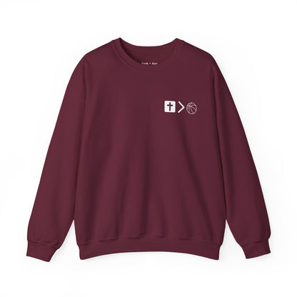 Jesus is bigger than Basketball Unisex Heavy Blend™ Crewneck Sweatshirt