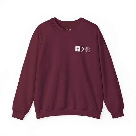 Jesus is bigger than Basketball Unisex Heavy Blend™ Crewneck Sweatshirt
