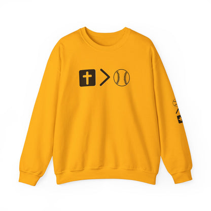 Jesus is bigger than softball Unisex Heavy Blend™ Crewneck Sweatshirt