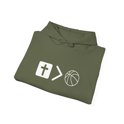 Jesus is bigger than basketball Unisex Heavy Blend™ Hooded Sweatshirt