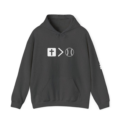 Jesus is bigger than softball Unisex Heavy Blend™ Hooded Sweatshirt