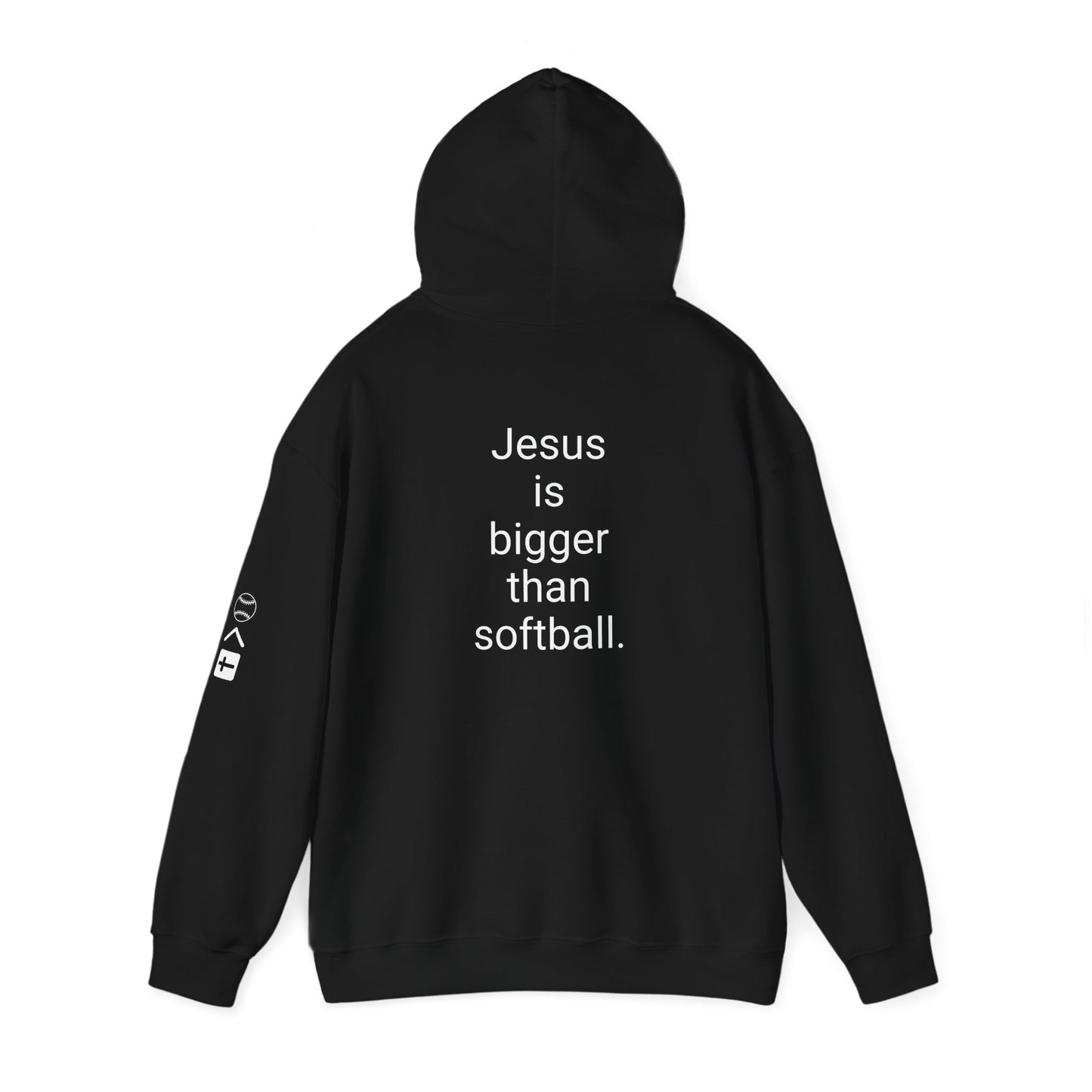 Jesus is bigger than softball Unisex Heavy Blend™ Hooded Sweatshirt