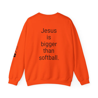 Jesus is bigger than softball Unisex Heavy Blend™ Crewneck Sweatshirt