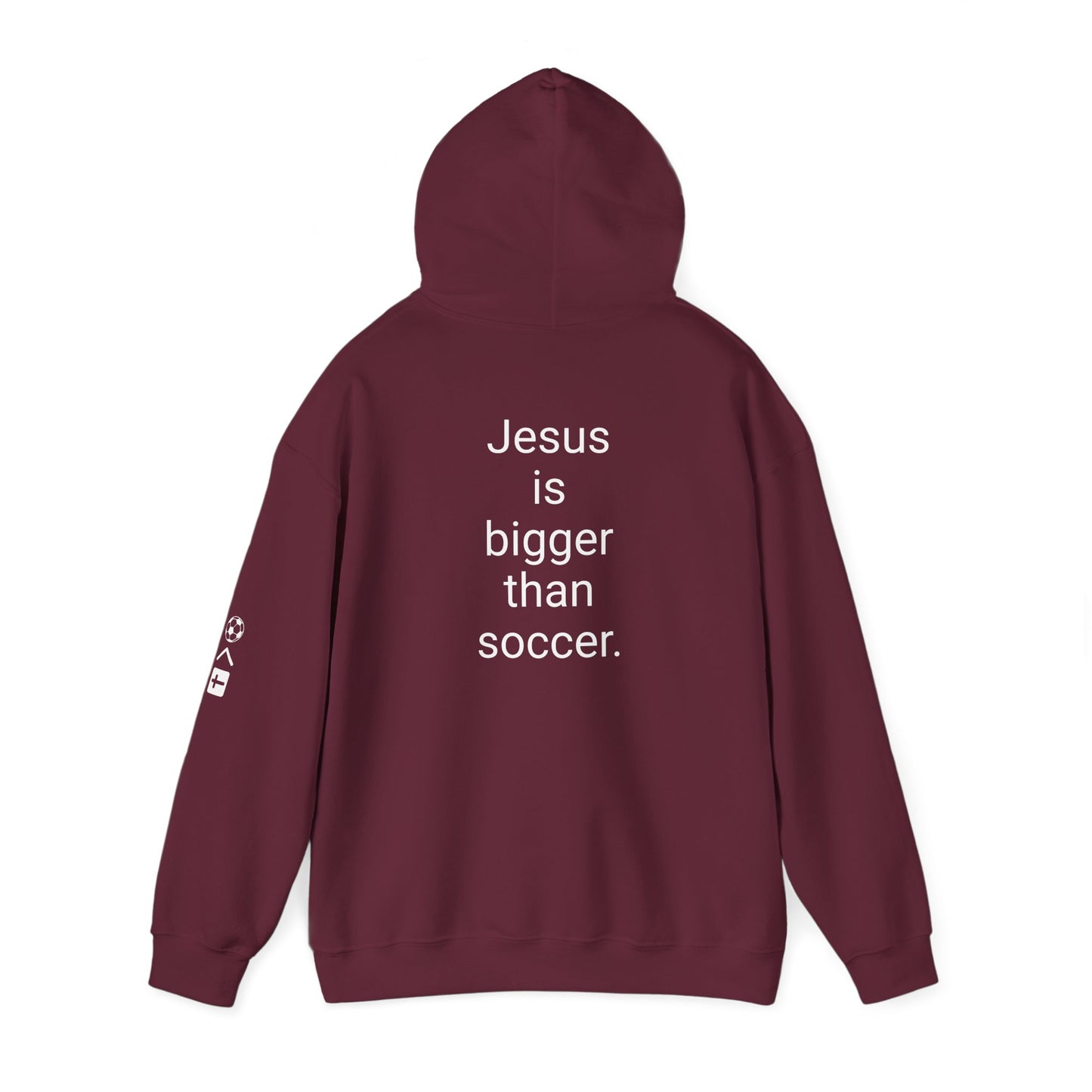 Jesus is bigger than soccer Unisex Heavy Blend™ Hooded Sweatshirt