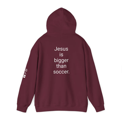 Jesus is bigger than soccer Unisex Heavy Blend™ Hooded Sweatshirt